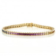 8.50 Cts. 14K Yellow Gold Multi-Colored Sapphire Bracelet